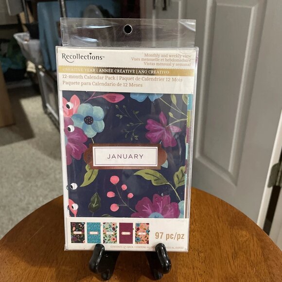 Recollections Creative 12-Month Calendar Packet - Floral Pattern - NWT - Picture 1 of 2